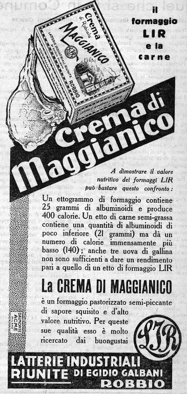 pubblicità Galbani 1931