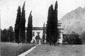 la Villa Manzoni al Caleotto presso Lecco, architettata per il padre di Alessandro da mons. abate Zanoia, vista da dietro, verso il giardino